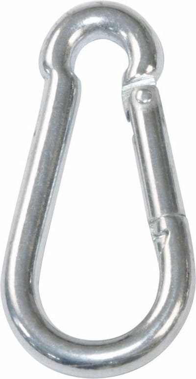 AMIG Karabijnhaak - 2x - gegalvaniseerd staal - 5 x 50mm - 50kg - musketonhaak