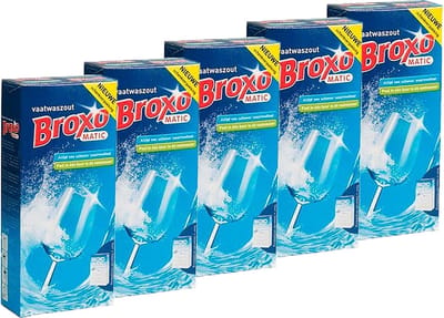 Broxo Matic Vaatwaszout 6 x 900 g | Korrels | Voorkomt Kalkafzetting | Vaatwasser zout | Promo Verpakking