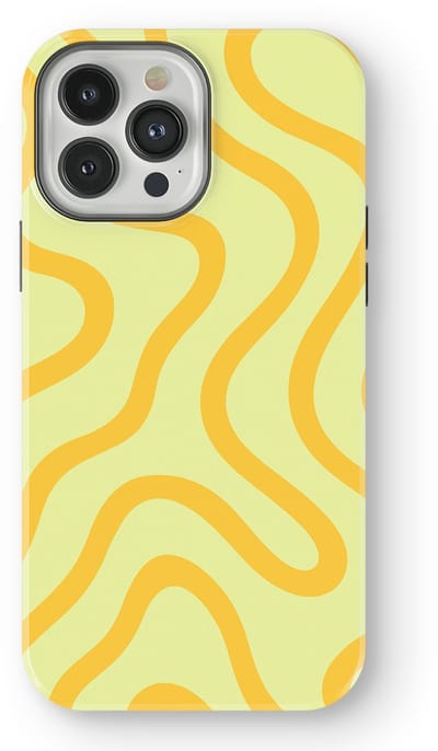 DripCase Curvy Lines Hoesje geschikt voor iPhone 13 Pro | Backcover met Mag | Design Tough Case geschikt voor iPhone 13 Pro Lemon Loop