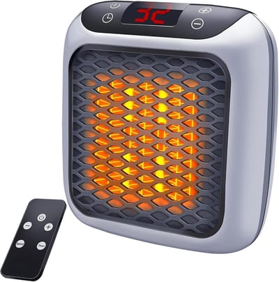 Ventilatorkachel - Slimme keramische kachel - 800W - Elektrische kachel - Stopcontact kachel - Mini kachel - Afstandsbediening - Slaapkamer - Kantoor - Woonkamer - Grijs