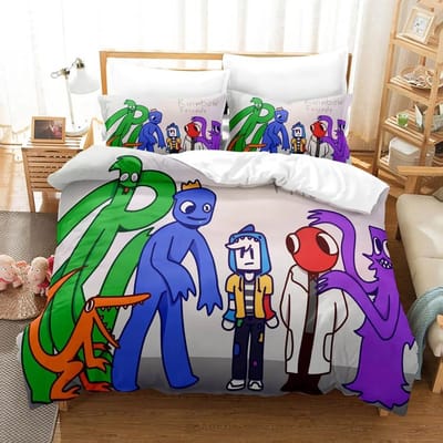 R-Rainbow Friends Beddengoedsets 3D Kinder Dekbedovertrekset Met Kussensloop Twin Full Queen King Beddengoed Bedlinnen Voor Jongens Meisjes 70x133cm 2pcs
