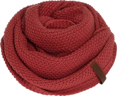 Knit Factory Coco Gebreide Colsjaal - Ronde Sjaal - Nekwarmer - Wollen Sjaal - Rode Colsjaal - Dames sjaal - Heren sjaal - Unisex - Baked Apple - One Size