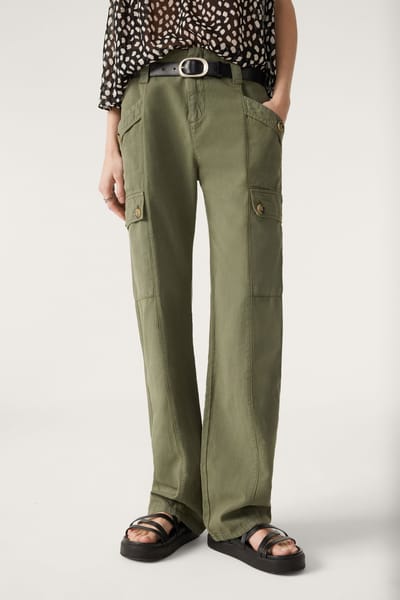 BA&SH Straight Trousers Kaki Maat: 40 | Cargobroeken Outlet | Dames | Bruin