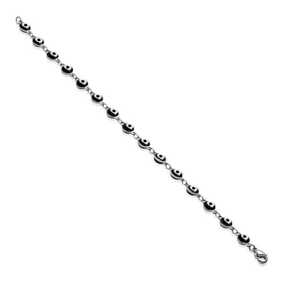 Amanto Armband Ester Black - 316L Staal - Kwaad Oog - Zwart - 19cm