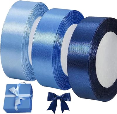 Satin Lint Blauw van 20mm Breed voor Cadeaus, Bruiloften en Decoraties, Perfect voor Doop en Verjaardagen, Luxe Cadeaulint en Versiering