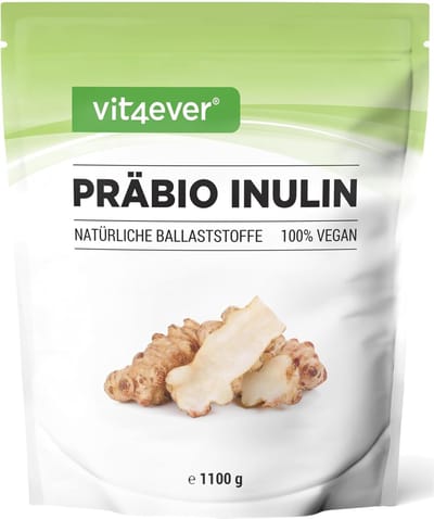 Prebio Inuline Poeder - 1100 g - Hoog vezelgehalte - prebioticum - Gecontroleerd op residuen - Herkomst van Europa - Natuurlijk uit de cicoree wortel - 100% veganistisch - Vit4ever