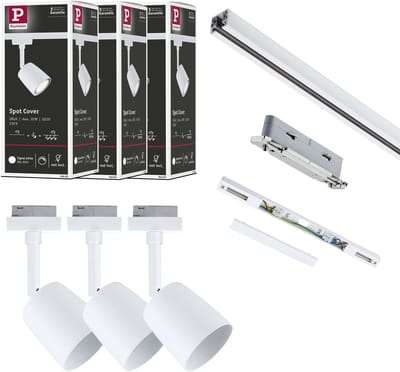 URail Railspot Cover Startersset GU10 max. 10W dimbaar 230V Signaalwit