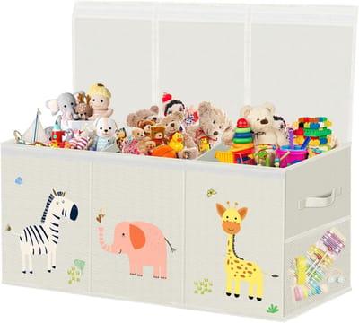 DnA® Speelgoeddoos - Speelgoeddoos Kinderen - Opbergkast Speelgoed - 130L Speelgoeddoos - Beige - ‎40cm x 36cm x 9cm