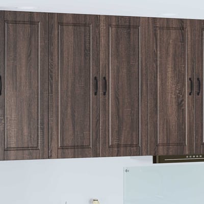 vidaXL - Wandkast - PORTO - Bruin - Eiken - 80 - x - 31 - x - 100 - cm - Bewerkt - hout