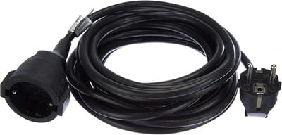 Zwarte Verlengkabel 5 Meter H05VV-F 3680 Watt Stroomkabel