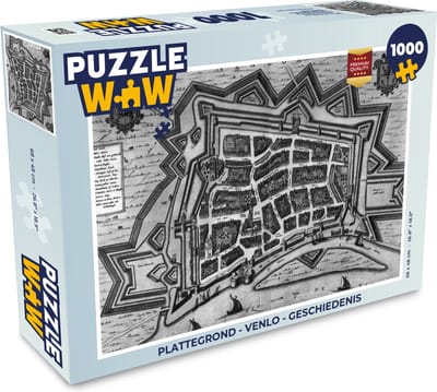 Puzzel Plattegrond - Venlo - Geschiedenis - Legpuzzel - Puzzel 1000 stukjes volwassenen - Stadskaart