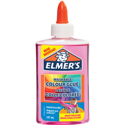 Elmer’s transparant PVA-lijm | Roze | 147 ml | uitwasbaar en kindvriendelijk | geweldig voor het maken van slijm en om te knutselen