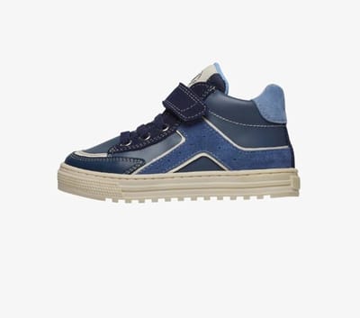 Naturino - Baob - Mt 25 - velcro elastieken lederen hoge sneakers - Navy/ blauw