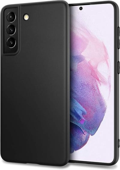 Zwart Hoesje Geschikt Voor Samsung Galaxy S21 - Zwarte Siliconen hoesje - TPU Back Cover Hoes - Zwart