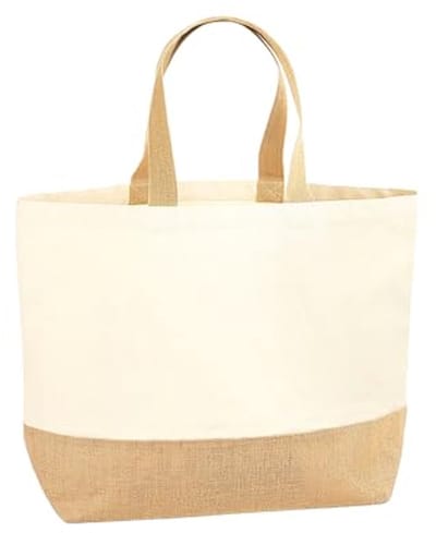 Strandtas Dames - Canvas Tas Jute - Strand Boodschappen - Met Ritssluiting - 38 x 44 x 18 cm
