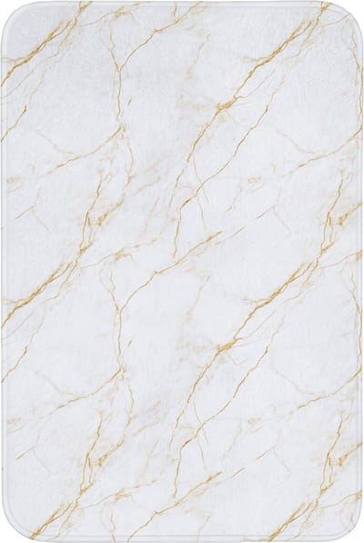 Badmat 60x90 cm - Antislip - Wit - Marmer - Goud - Luxueus - Badmatten voor badkamer - Badkamermat - Douchemat - Badkamer mat