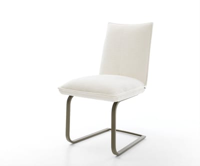 Sledestoel Lelio-Flex sledemodel vlak afwerking met titanium bouclé zacht beige pocketveer kern