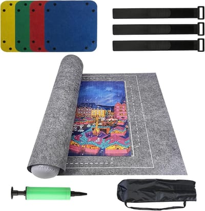 Puzzelmat Opbergen - Puzzel Op Rol - Puzzel Beschermen - Inclusief Accessoires - 116 x 66 cm