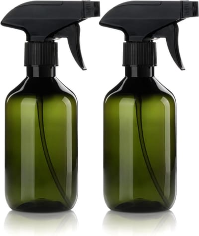 Herbruikbare sprayflessen 300ml - 2 stuks met verstelbare sproeikop voor planten, haarverzorging en schoonmaken - Donkergroen