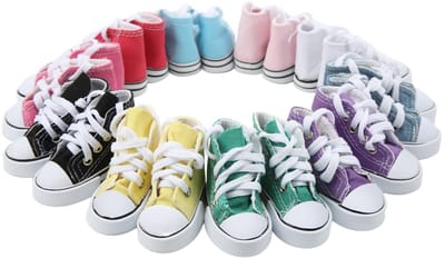 Dailygoods- Canvas Schoenen 3.0 Inch - Pop Schoenen - Espadrilles - Diverse Kleuren - 10 Paar - Lichtgewicht Rubber - Sneakers