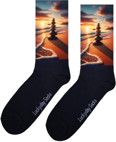 Balanssteen - Valentijn sokken - Verjaardag Cadeau - Grappige sokken - Leuke sokken - Hem Haar sokken - Vrolijke sokken - Strand - Vaderdag - Moederdag - Sint cadeau - Kerst cadeau - Leuk Cadeau - Speciaal cadeau - Socks maken Happy - Maat 37-44