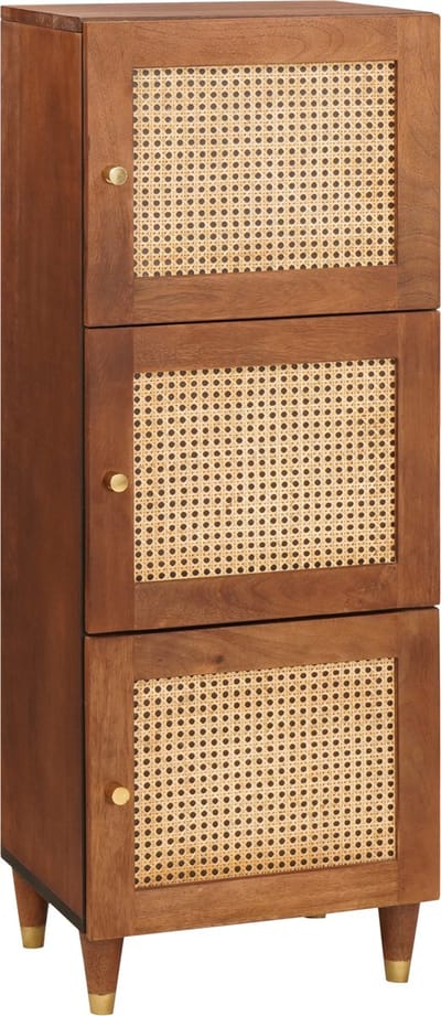 vidaXL - Hoge - kast - Bruin - 40 - x - 33,5 - x - 110 - cm - Massief - Mango - Hout