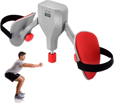 Dijspiertrainer - Heuptrainer Been - Thuis Krachttraining - Digitale Teller - 360 Graden - Zilvergrijs