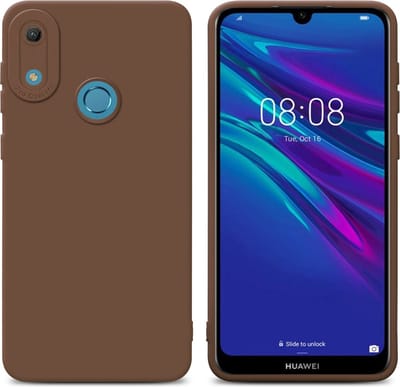 Cadorabo Hoesje geschikt voor Huawei Y6 2019 in FLUID BRUIN - Beschermhoes gemaakt van flexibel TPU silicone Cover Fluid Case