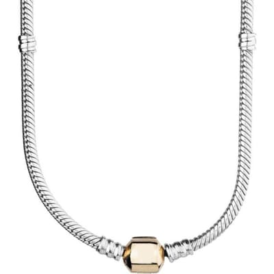 925 Sterling Zilver Sprankelende Kroon O Pave Hart Poetic Blooms Sluiting Slang Ketting Ketting Voor Populaire Kralen Charm Diy Sieraden 50cm white