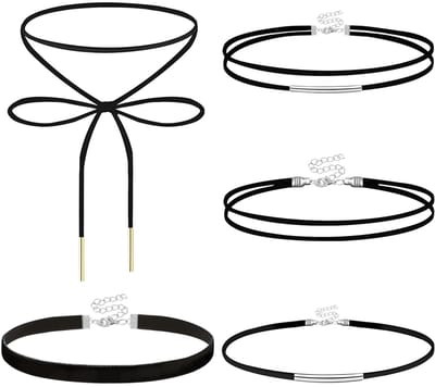 Dailygoods- Kettingset 5 Stuks - Verstelbare/Halskettingen - Lichtgewicht/Duurzaam - Comfortabele Pasvorm - Voor Cosplay/Feesten - Tijdloze Esthetiek - Choker