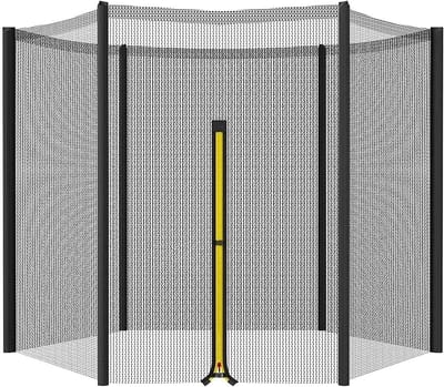 Trampoline Veiligheidsnet - Buitennet - Veilig Springplezier - Dubbele Beveiliging - Tot 4.27m - Zwart