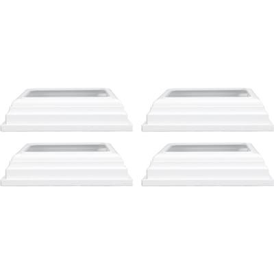 4 PIÈCES Jupe de Poteau en Vinyle Type Fendu Couvre-Base de Colonne de Terrasse pour Poteau 4x4 Pouces Manchon de Poteau Garniture Décorative pour Clôture Porche Garde-Corps