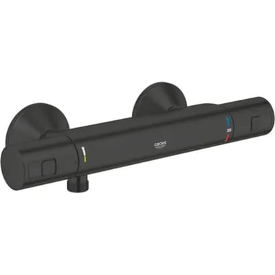 GROHE Precision Start Thermostatische Douchekraan - 15 cm - Waterbesparend - Inclusief koppelingen - Mat zwart