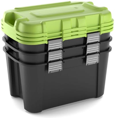 Keter Totem Opbergbox - 3x80L - 79,5x39,5x37,1cm - Zwart/Groen