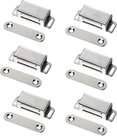 Meubelsnapper - Veersnapper deurslot - Kastdeuren sluiten - Automatische veersluiting - 6 stuks - Zilverkleurig