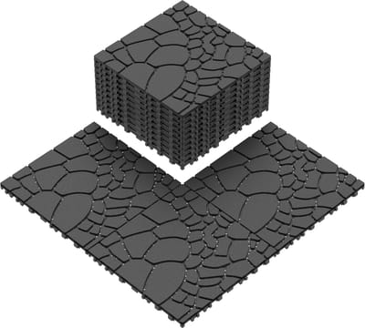 Terrastegels met steenstructuur 30 x 30 cm - DIY-module in elkaar grijpende terrastegels Vloertegels - Eenvoudige en snelle installatie Terrastegels voor veranda - zwembad - balkon - achtertuin 44 stuks - DONKERGRIJS