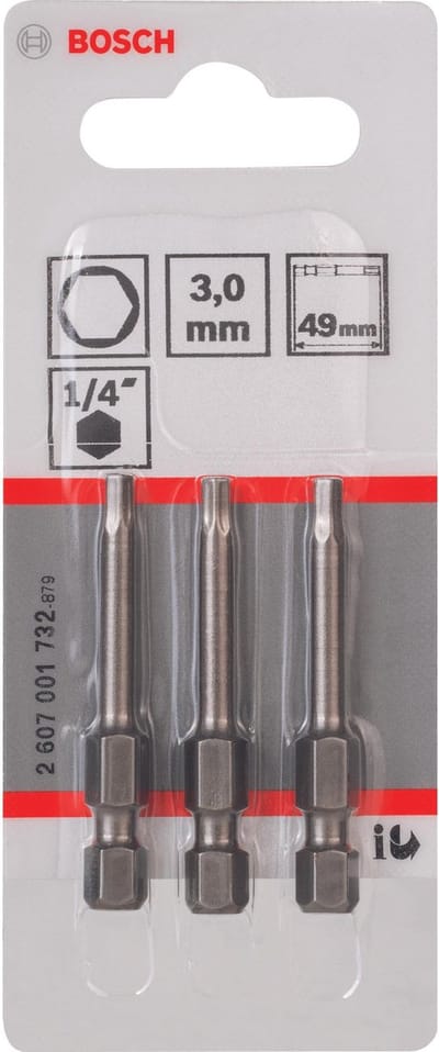 Bosch - BIT 1/4XH-TORS/IS 3.0 /3 49MM - 3 stuks