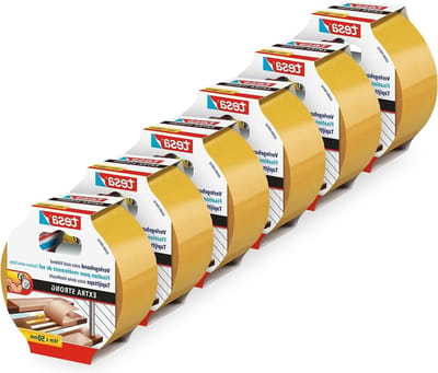 Extra Sterke Tapijttape 6 verpakking - Dubbelzijdige Tape voor het Leggen van Tapijt en PVC-vloeren - Dubbelzijdig Klevend - 10 m x 50 mm Double-sided Tape