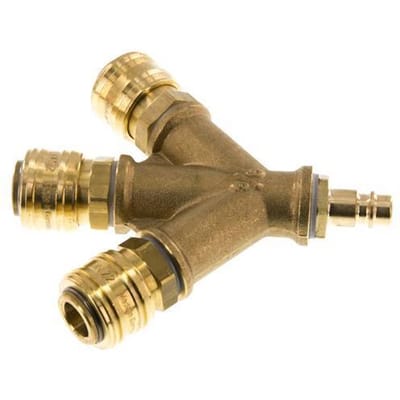 Messing DN 7.2 (Euro) Luchtkoppeling 3-weg 038 - CLS7-B-3W-038