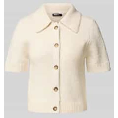 Gebreide cardigan met 1/2-mouwen en met wol