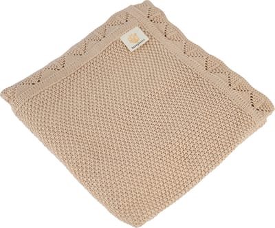 Honeybears ledikant deken - Wiegdeken - Babydeken - Wiegdekentje – 100% organisch katoen – 80 x 100 cm - Jongens/Meisjes - Beige