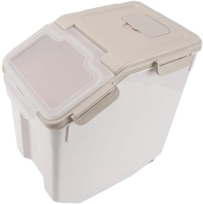 Dailygoody - Rijstcontainer - Luchtdichte rijstopslag - 25 kg - Beige
