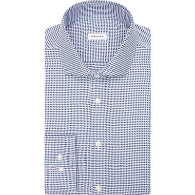Seidensticker Slim Fit Overhemd Pepita Kentkraag – maat 43 – mid blue