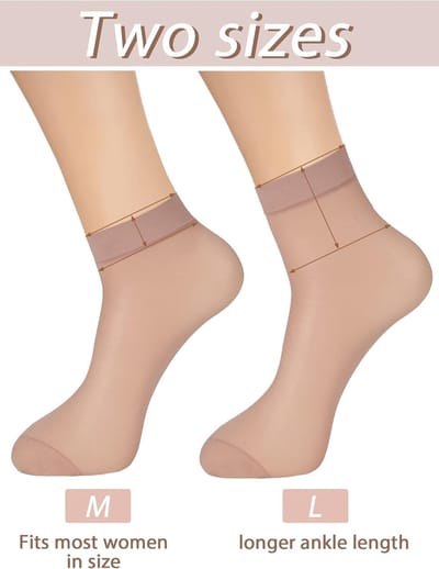 Dunne Transparante Enkelkousen voor Dames en Meisjes - 12 Paar Nylon Pantykousen voor Elke Gelegenheid
