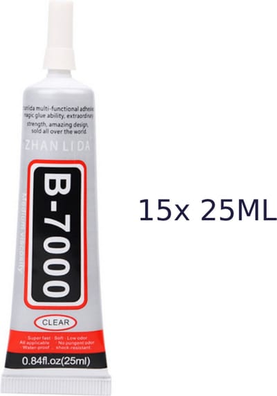 B7000 | Lijm | 25ML | Voor Professionals! | Voordeeldoos van 15X (25ML) (B7000) (Lijm) | Ideaal voor Smartphone, Tablet Reparaties & Sieraden | Krachtige Transparante Hechting!