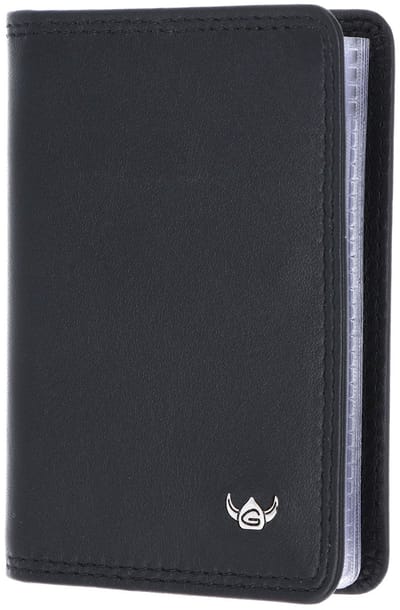 Golden Head Leren kaarthoes Polo RFID Protect Kartenetui 4431 Schwarz zwart