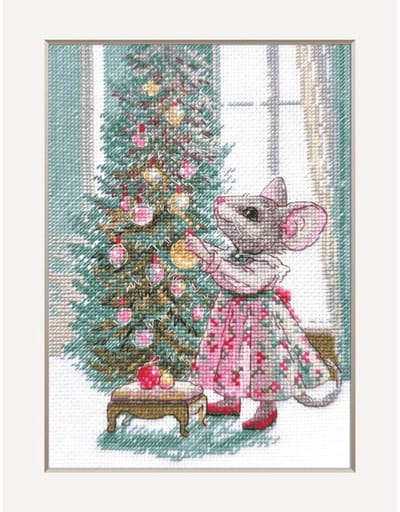 Merry Mouse aida borduurpakket om te tellen Aina A1026