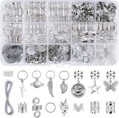Verstelbare Haarspiralen in Zilver - Haaraccessoires voor Vlechten, Dreadlocks en Styling Clips voor Mannen en Vrouwen