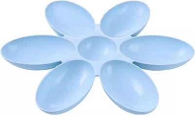 Puppy/kitten voerschaal - Met 6 bakjes voor nest puppy's of kittens - Blauw