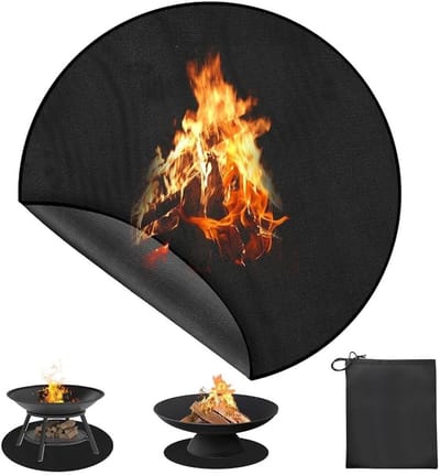 Rond Vuurvaste Mat van 48 Inch voor Tafelhaard, Brandwerende Ondergrond voor BBQ, Tuin en Vloer, Hittebescherming en Veiligheid